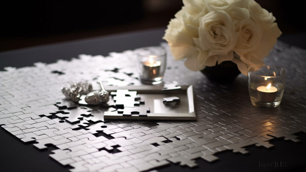 puzzle photo livre or mariage