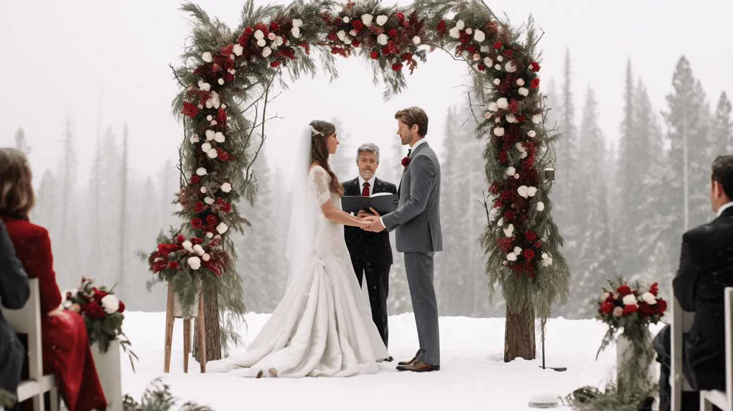 johnmaker a snowy outdoor wedding ceremony with the couple exch c25e88d7 1aca 4a5b 8441 c70d8079547e min