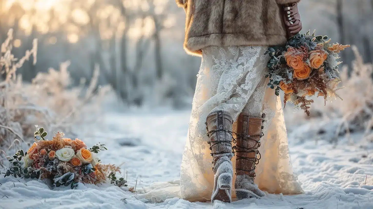 Chaussures mariée : élégance et confort hivernal.
