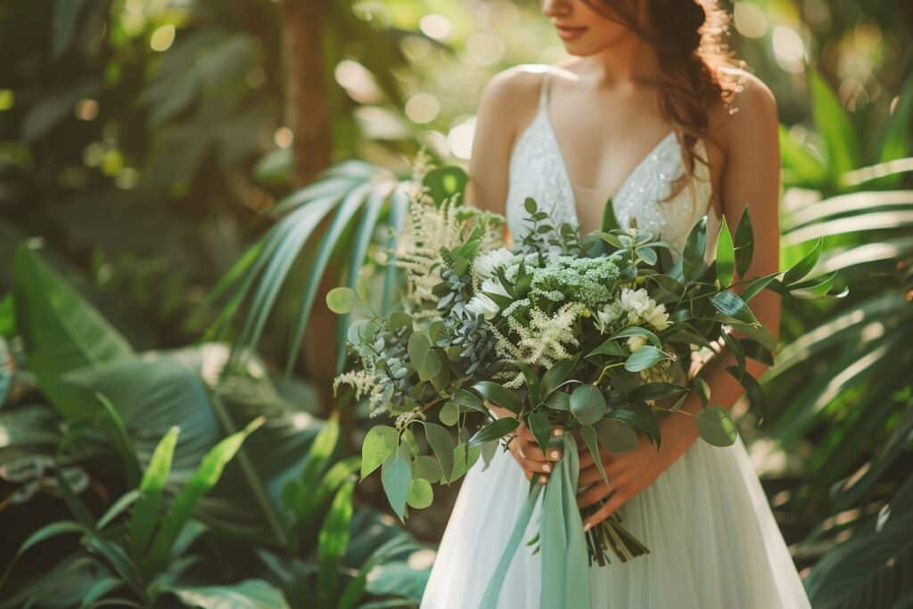 Mariage en nuances de vert : Comment le fleuriste Menthe Sauvage révolutionne les décorations florales