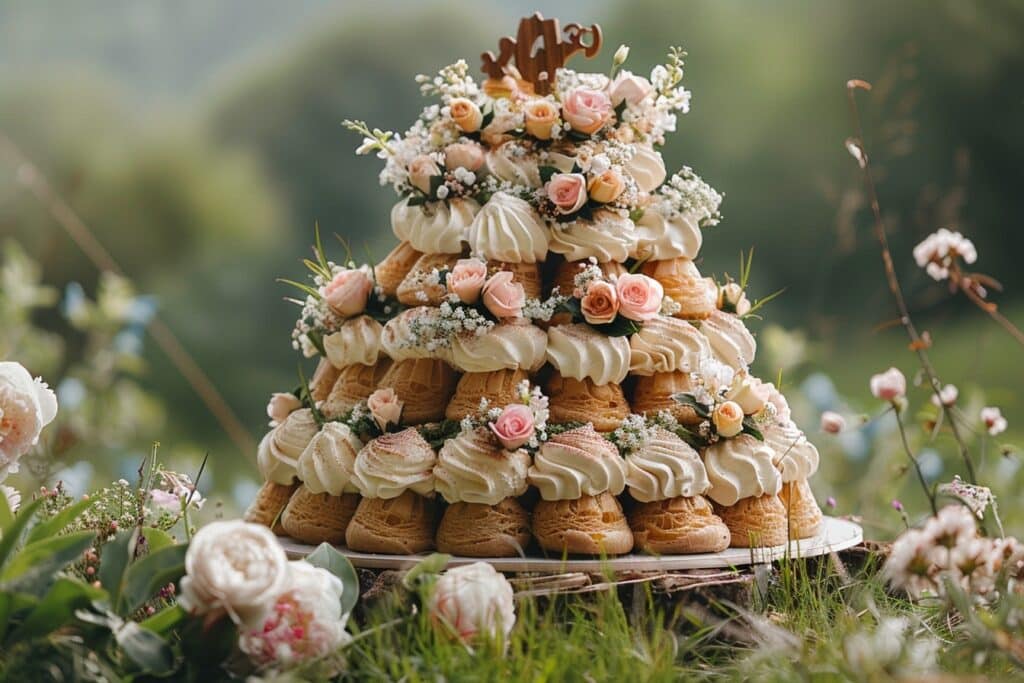 Pièce montée de choux : sublimer votre mariage champêtre avec une touche traditionnelle et gourmande