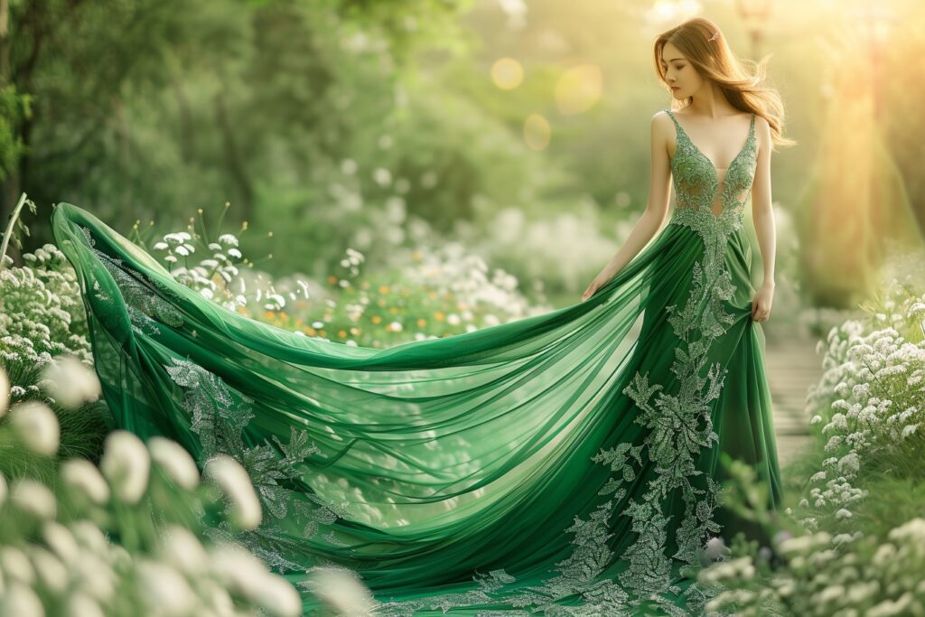 Robe verte mariage : comment être l’invitée parfaite avec la teinte tendance de la saison
