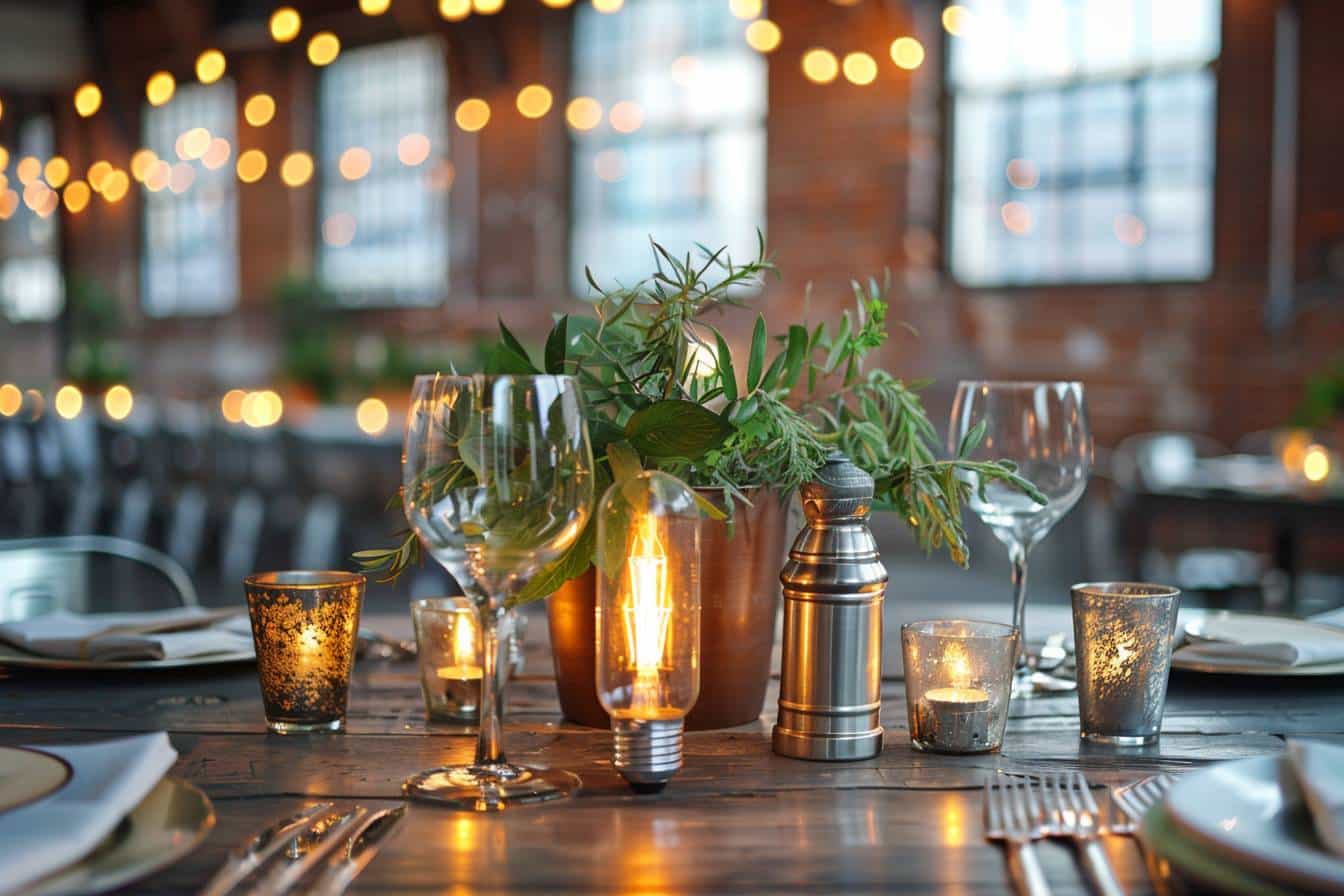 Deco mariage industriel : comment créer une ambiance chic et contemporaine ?|Utiliser l’éclairage pour accentuer l’ambiance industrielle