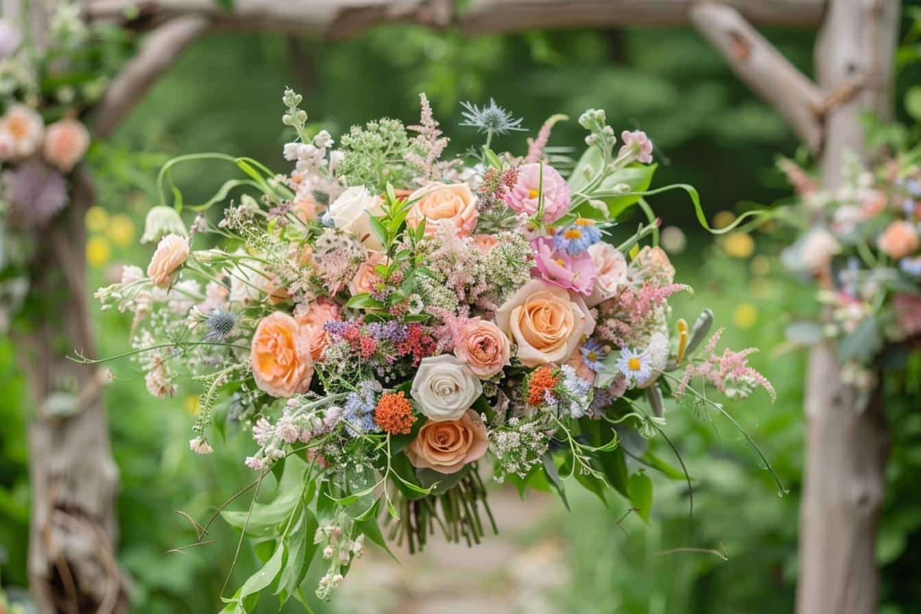Support à Bouquet De Mariée Portable - Poignée Ergonomique - Pour Fleurs Fraîches Ou Artificielles - 14,5 X 8 Cm