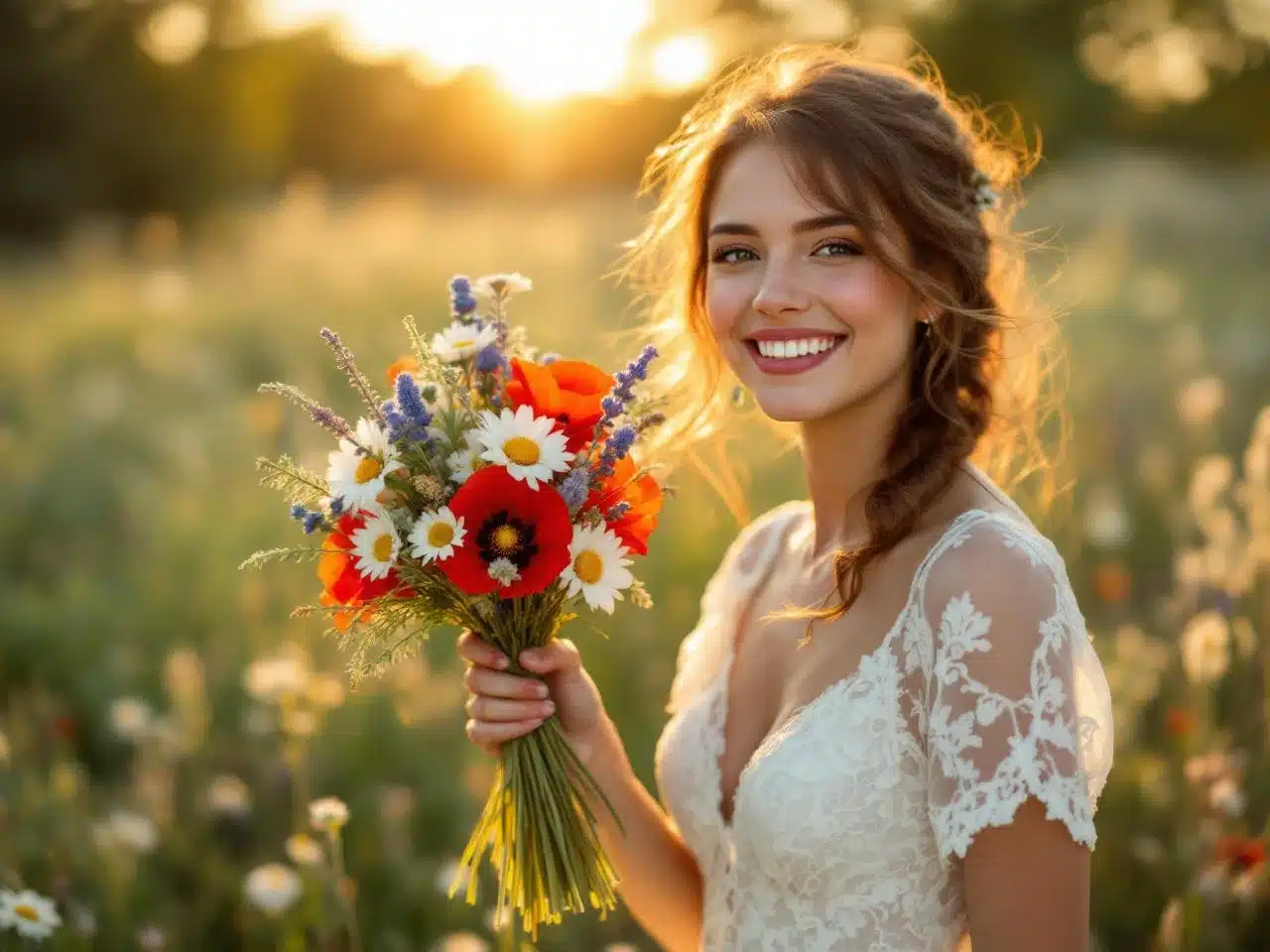 Photo bouquet-fleurs-des-champs-mariage