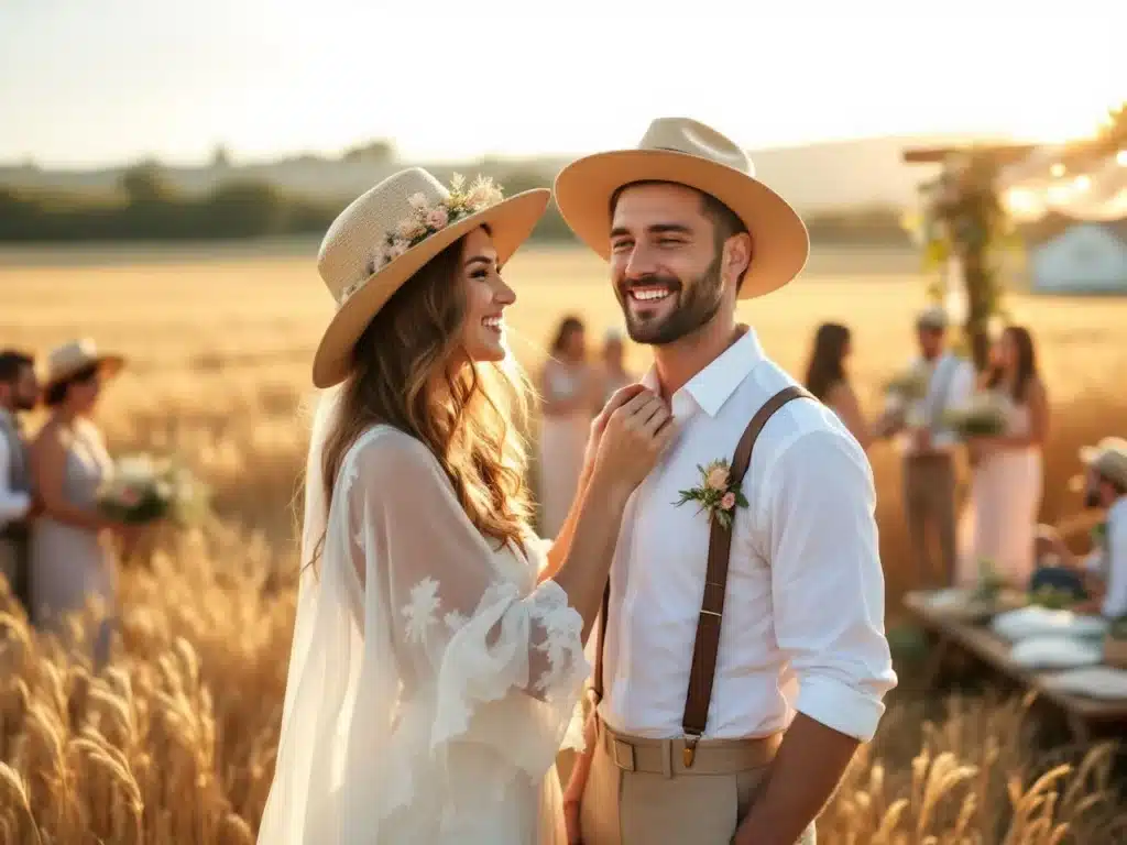 Photo chapeau-paille-mariage-champetre