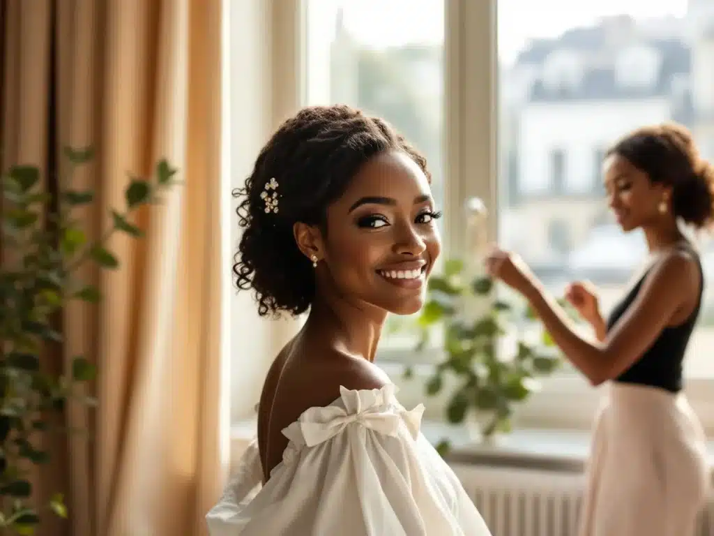 Photo chignon-mariage-afro-boucles