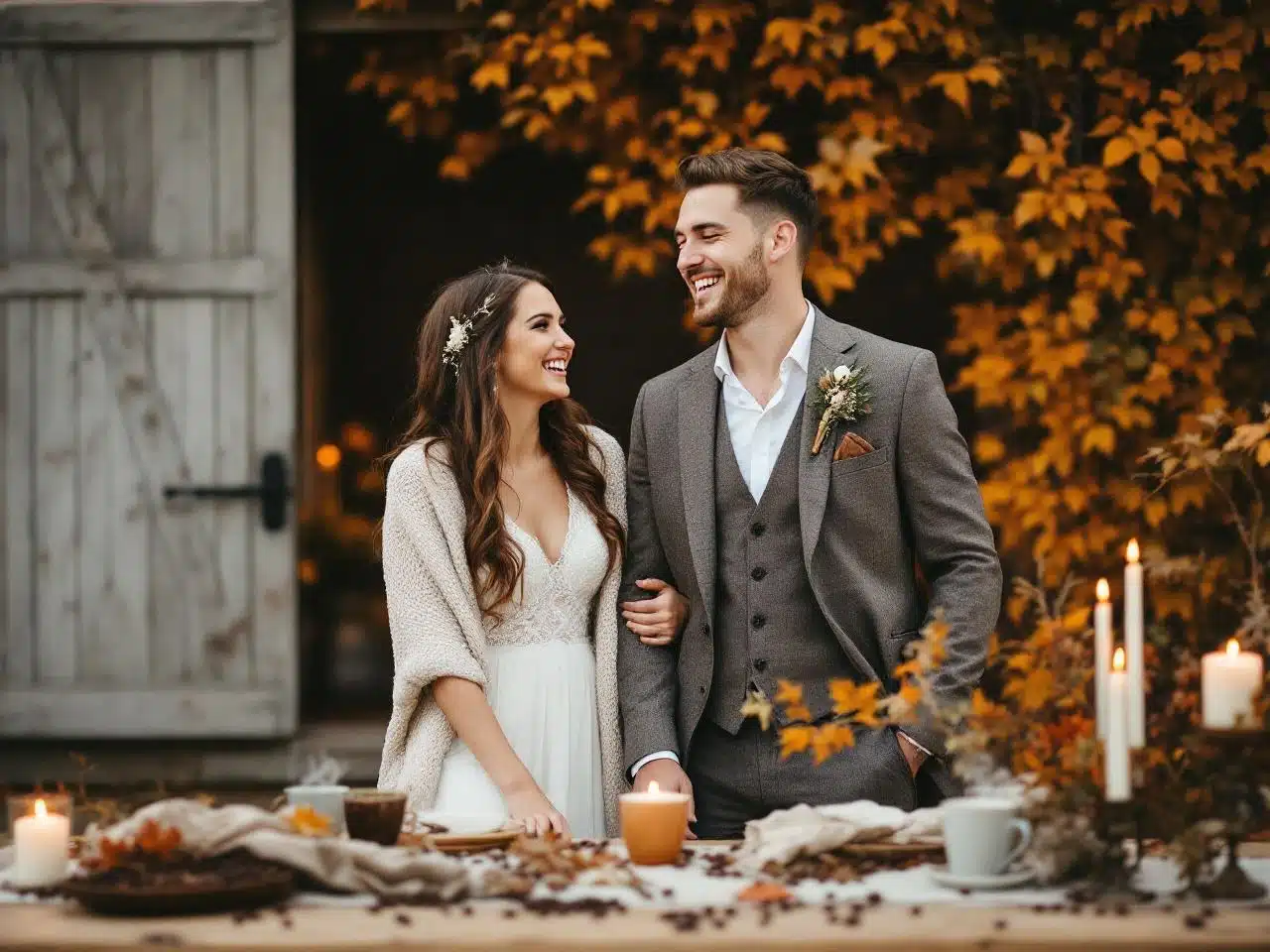 Photo mariage-automne-cafe-deco