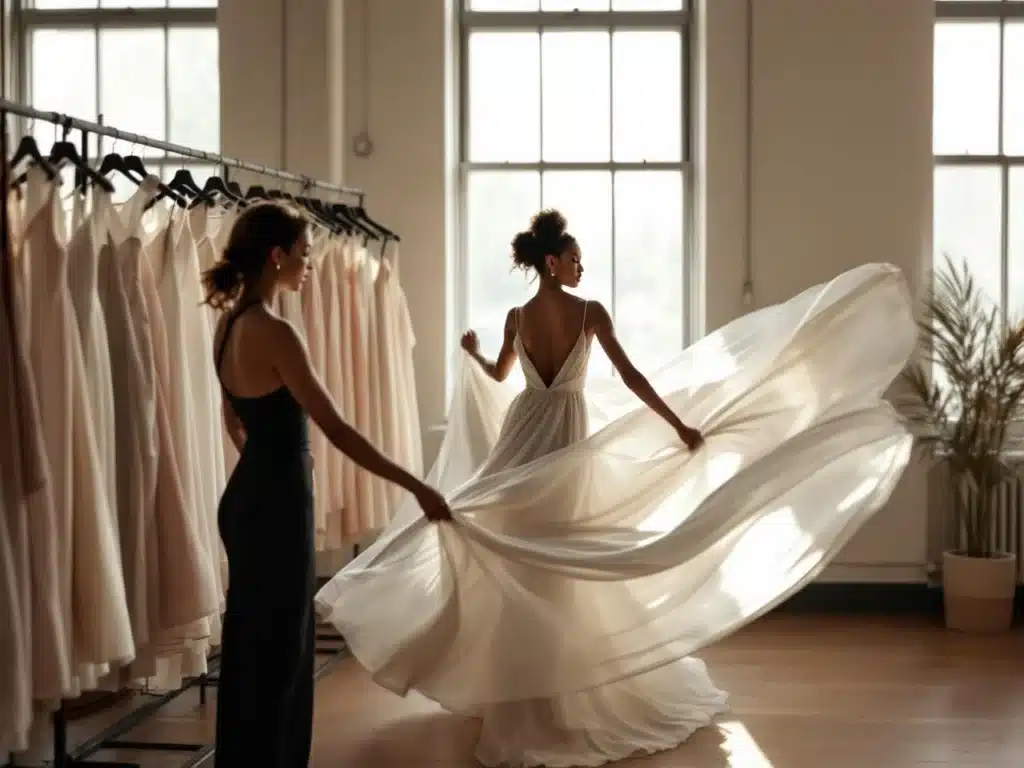 Photo mariage-tissu-robe-fluide-elegance