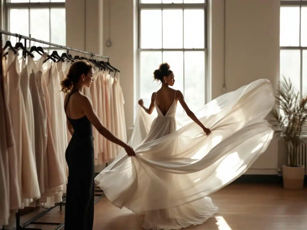 Photo mariage-tissu-robe-fluide-elegance