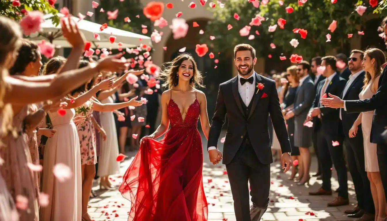 Photo chaussures-robe-rouge-mariage