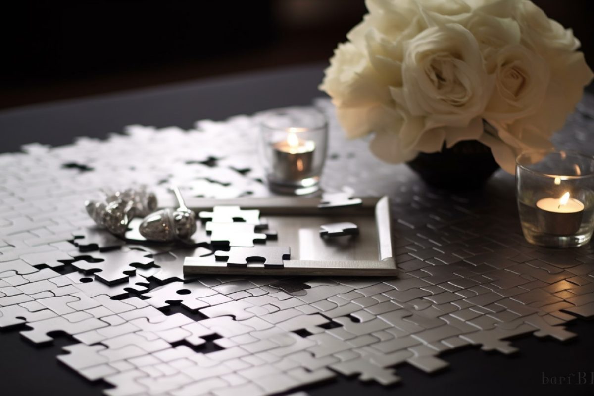 puzzle photo livre or mariage